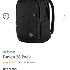 Fjallraven Black Backpack Durable Everyday Essential